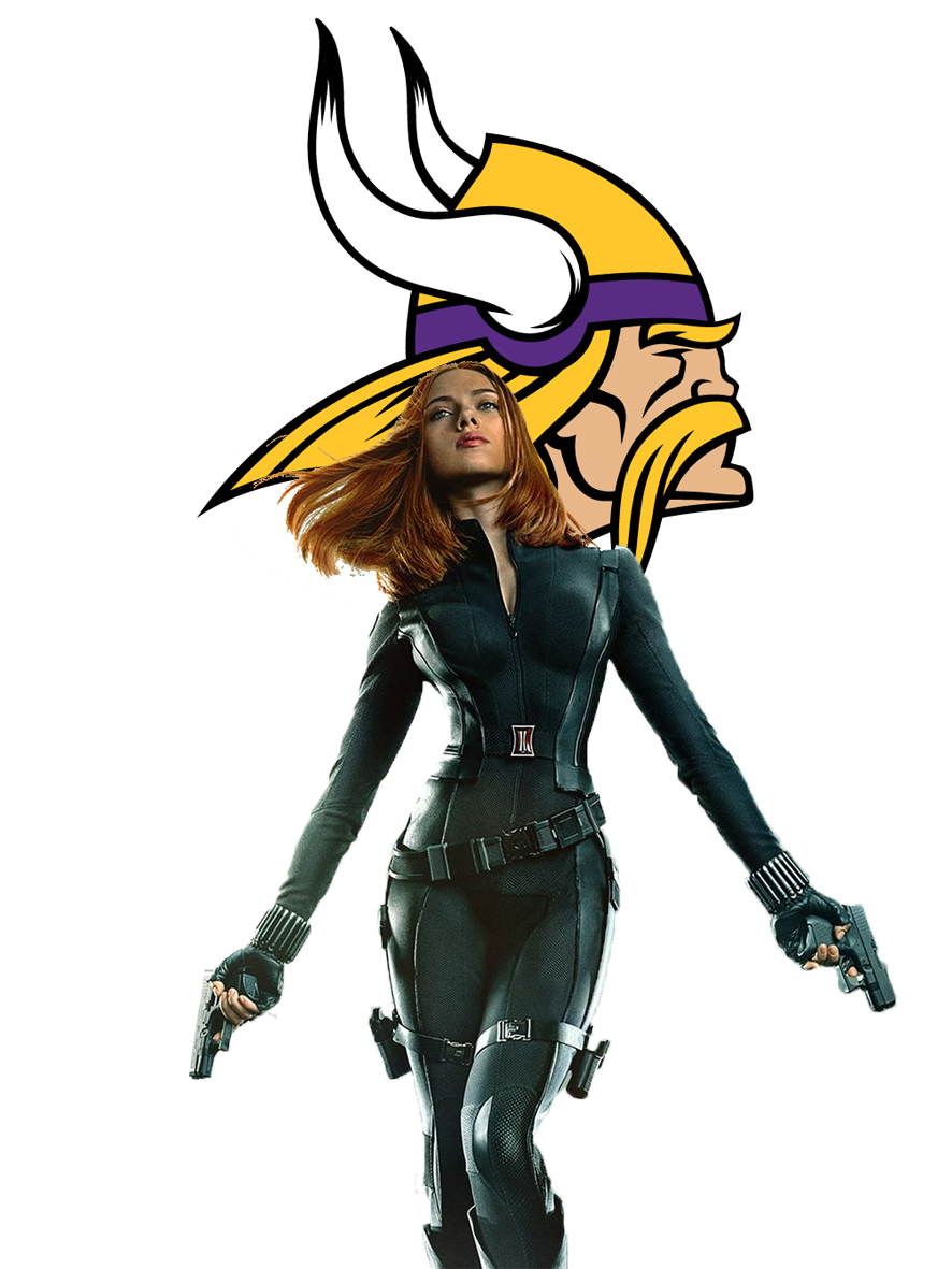 Minnesota Vikings Black Widow Logo vinyl decal